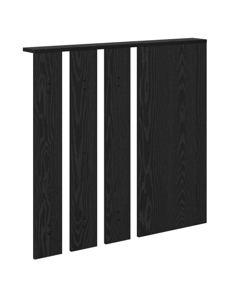 Appendiabiti a muro con lo scaffale Rovere nero 84 x 10 x 80 cm