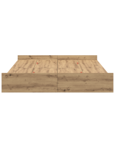 Struttura letto con contenitore Rovere artigianale 135 x 190 cm