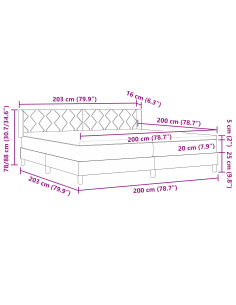 Letto a molle Marrone Scuro 200 x 200 cm Poliestere