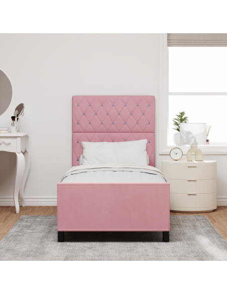 Letto Rosa 90x190 cm Velluto