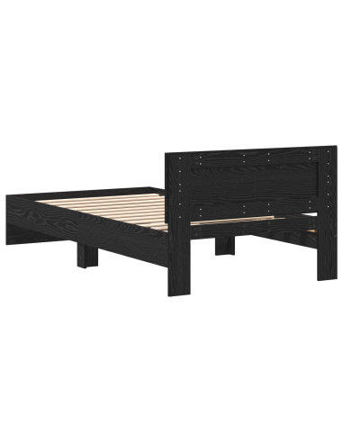 Struttura del letto con testiera Rovere Nero 203 x 104 x 70 cm