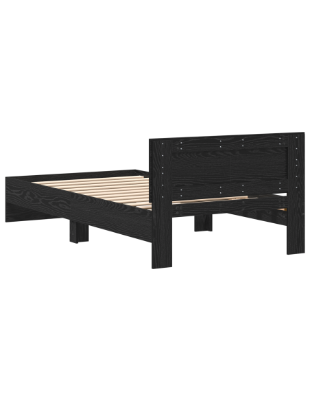 Struttura letto con testata Rovere Nero 100 x 200 cm