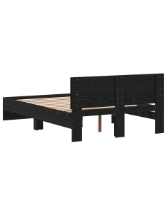 Struttura del letto con testiera Rovere Nero 193 x 125 x 70 cm