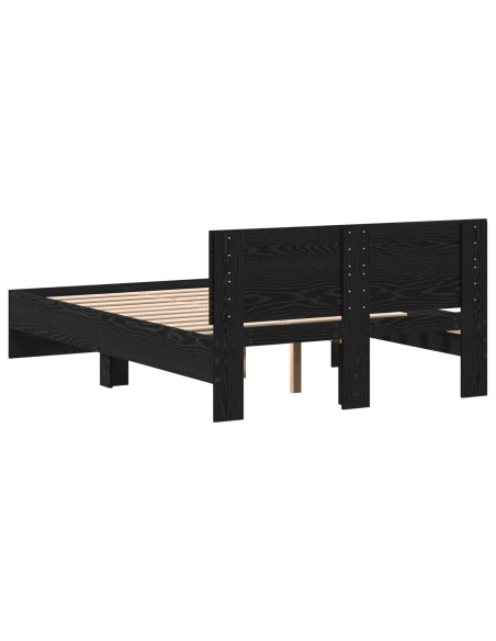 Struttura letto con testata Rovere Nero 120 x 190 cm Legno