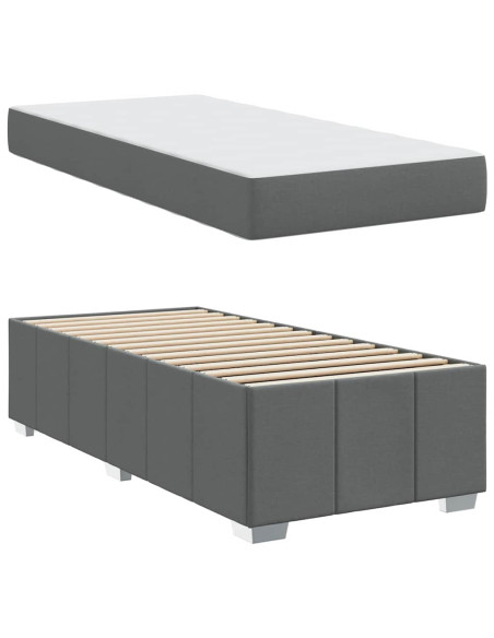 Struttura del letto Grigio scuro 100 x 200 cm Tessuto