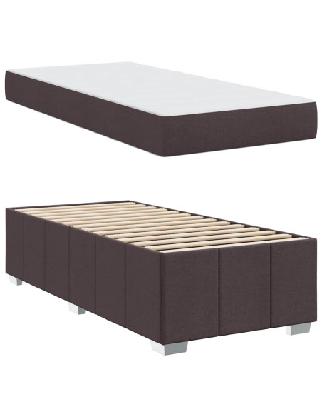 Struttura del letto Marrone scuro 100 x 200 cm Tessuto