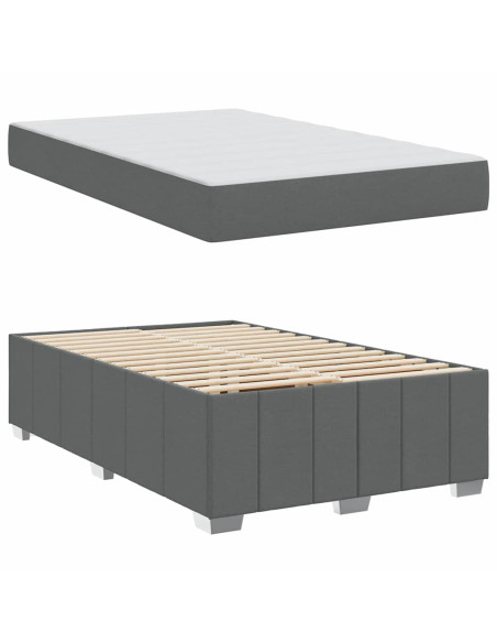 Struttura del letto Grigio scuro 120 x 200 cm Tessuto