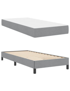 Letto a molle con materasso Grigio chiaro 80 x 200 cm Tessuto