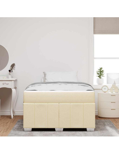 Struttura del letto con materasso Crema 120 x 190 cm Tessuto