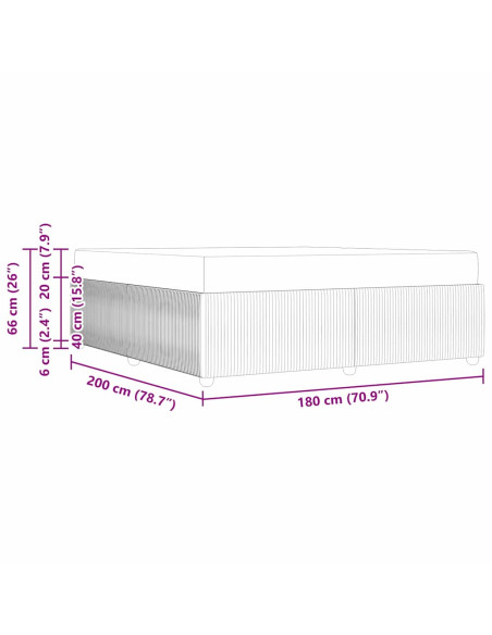 Struttura del letto con materasso Crema 180 x 200 cm Tessuto