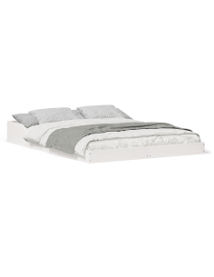 Struttura del letto Bianco 140 x 190 cm Pino massello 2