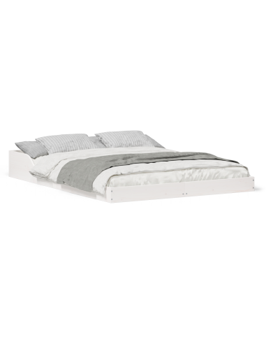 Struttura del letto Bianco 140 x 190 cm Pino massello