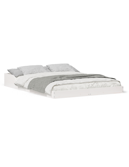 Struttura del letto Bianco 140 x 190 cm Pino massello