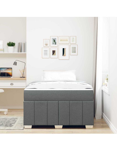 Struttura del letto Grigio scuro 120 x 200 cm Tessuto