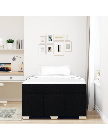 Struttura del letto con materasso Nero 120 x 200 cm Tessuto