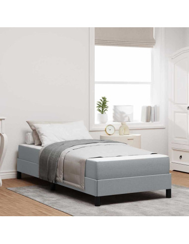 Letto a molle con materasso Grigio chiaro 80 x 200 cm Tessuto