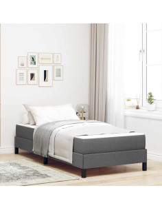 Letto a molle con materasso Grigio scuro 80 x 200 cm Tessuto 2