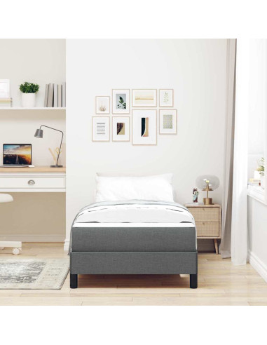 Letto a molle con materasso Grigio scuro 80 x 200 cm Tessuto