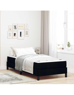 Letto a molle con materasso Nero 80 x 200 cm Tessuto 2