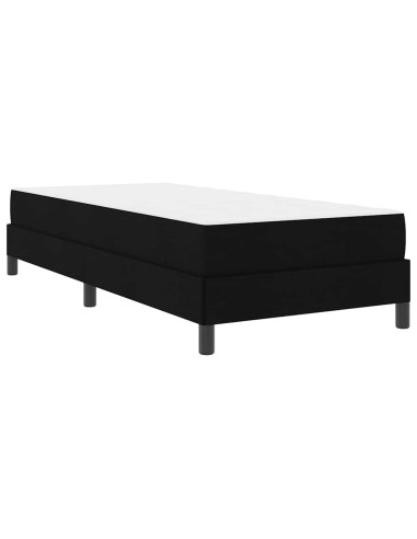 Letto a molle con materasso Nero 80 x 200 cm Tessuto