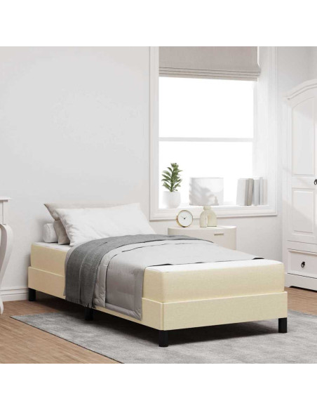 Letto a molle con materasso Crema 80 x 200 cm Tessuto