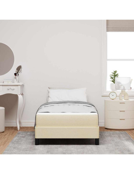 Letto a molle con materasso Crema 80 x 200 cm Tessuto