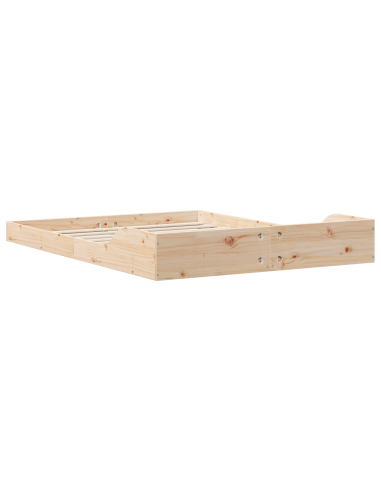 Struttura del letto Marrone 135 x 190 cm Pino massello