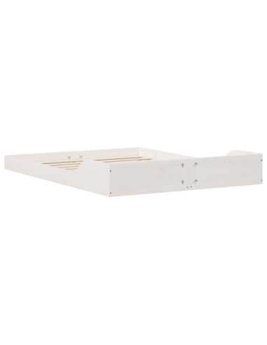 Struttura del letto Bianco 135 x 190 cm Pino massello