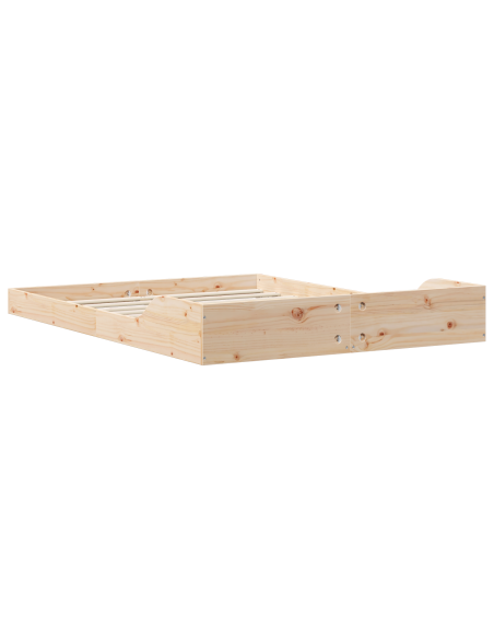 Struttura del letto Marrone 120 x 190 cm Legno di pino massello
