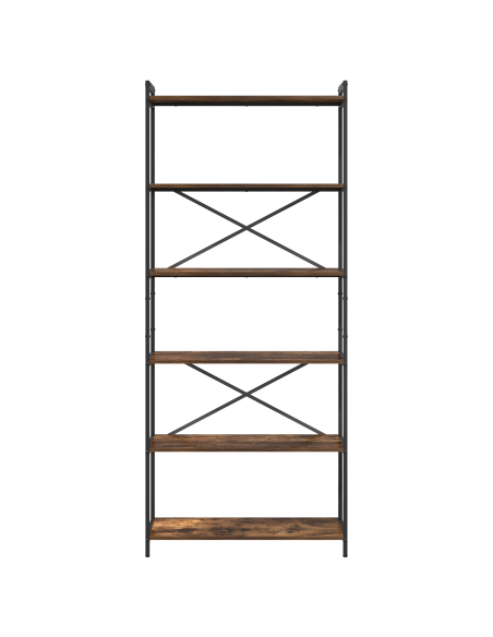 Libreria Rovere fumo 80 x 30 x 188 cm Legno e Acciaio