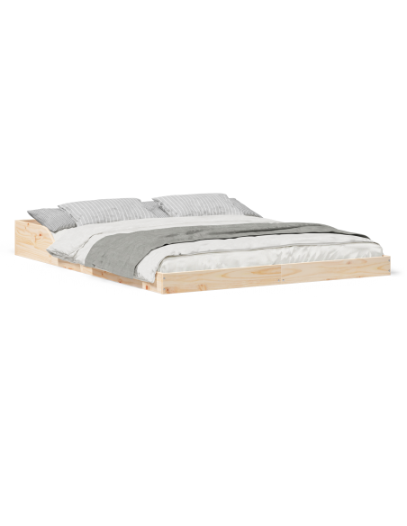 Struttura del letto Marrone 140 x 210 cm Legno di pino massello
