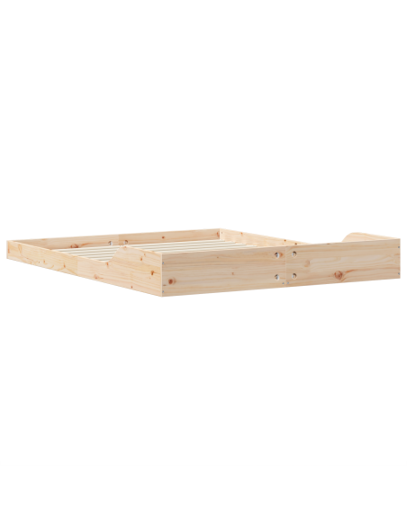 Struttura del letto Marrone 140 x 210 cm Legno di pino massello