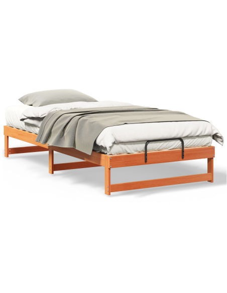 Struttura del letto Marrone 100 x 200 cm Pino massello