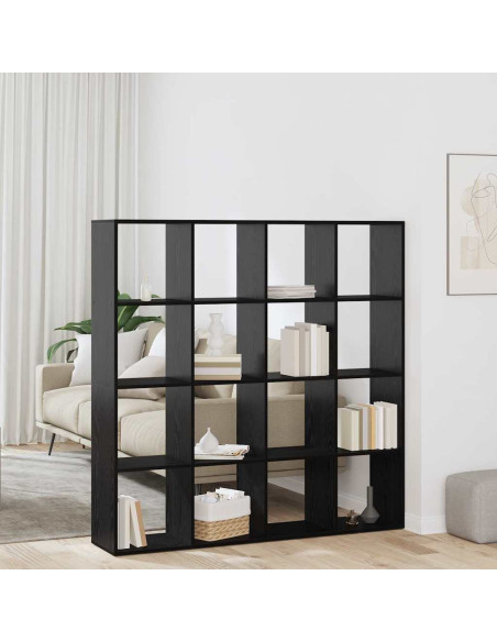 Armadio per Libri Rovere nero 137.5 x 29 x 137.5 cm