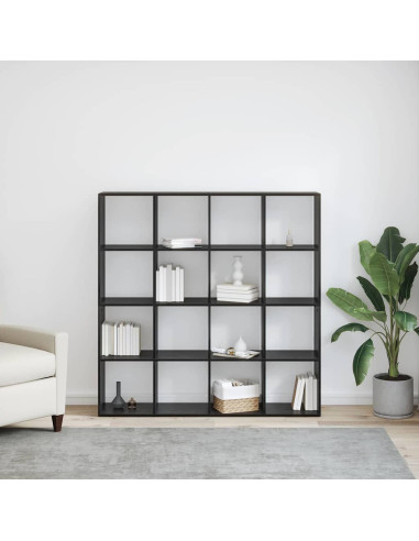 Armadio per Libri Rovere Nero 137,5 x 29 x 137,5 cm