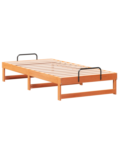 Struttura Letto con Manici Marrone 90 x 200 cm