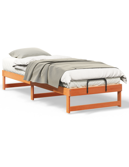 Struttura Letto con Manici Marrone 80 x 200 cm