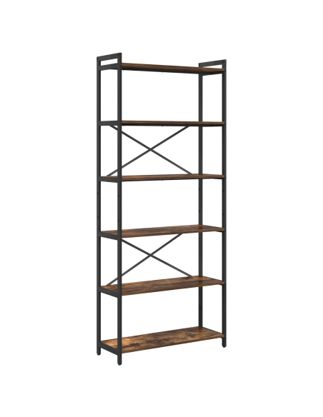Libreria Rovere fumo 80 x 30 x 188 cm Legno e Acciaio