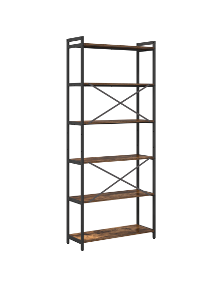 Libreria Rovere fumo 80 x 30 x 188 cm Legno e Acciaio