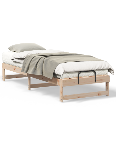 Struttura Letto con Manici Marrone 90 x 210 cm