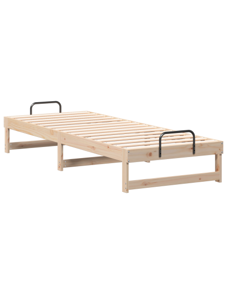 Struttura Letto con Manici Marrone 90 x 210 cm