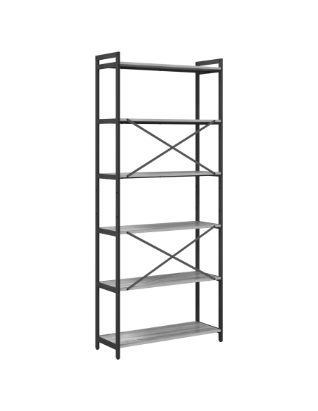 Libreria Grigio sonoma 80 x 30 x 188 cm Legno multistrato