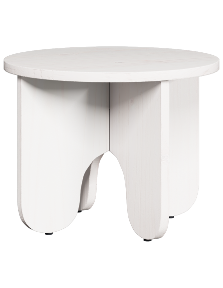 Tavolino da salotto 2 pcs Bianco Legno massello di pino