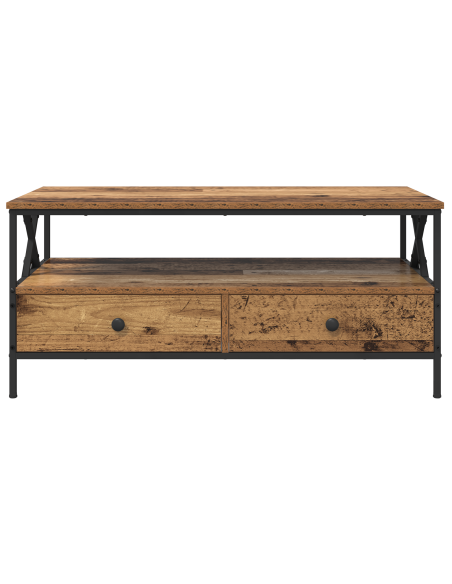 Tavolino da salotto con cassetto Legno vecchio 100 x 51 x 45 cm
