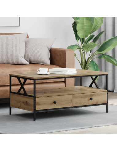 Tavolino da salotto rovere artigianale 100 x 51 x 45 cm