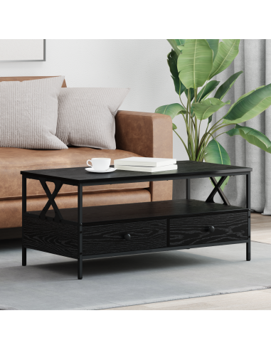 Tavolino da salotto with Drawer Rovere nero 100 x 51 x 45 cm