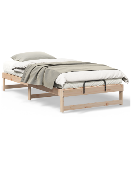 Struttura del letto Marrone 100 x 210 cm Pino massello