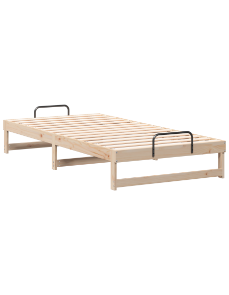 Struttura del letto Marrone 100 x 210 cm Pino massello