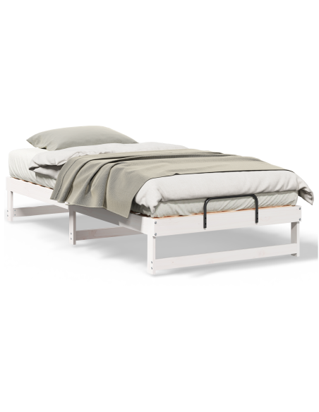 Struttura Letto con Manici Bianco 100 x 210 cm