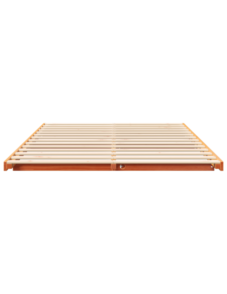 Struttura letto a terra Cera marrone 160 x 210 cm